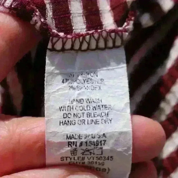 VINE & LOVE Retro Flare Bell Sleeves Turtleneck Ribbed Striped Top Women Large - Picture 7 of 8